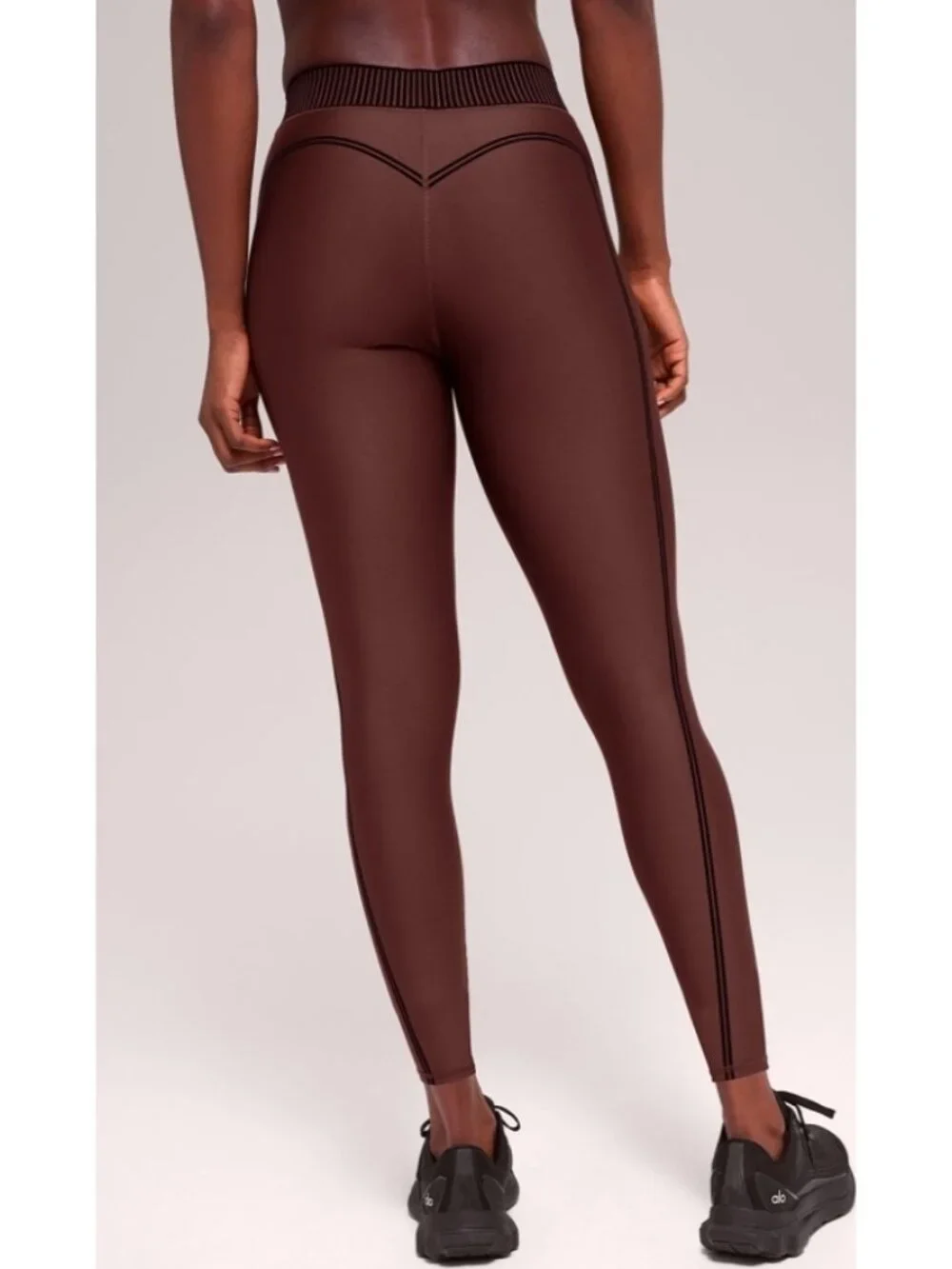 Alo Airlift High-Waist 7/8 Line Up Leggings Brownstone Hi-Rise Waisted Tights XS
